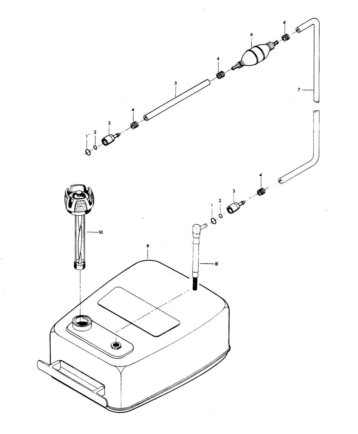 CHRYSLER 6 H.P. SAILOR FUEL TANK AND LINE