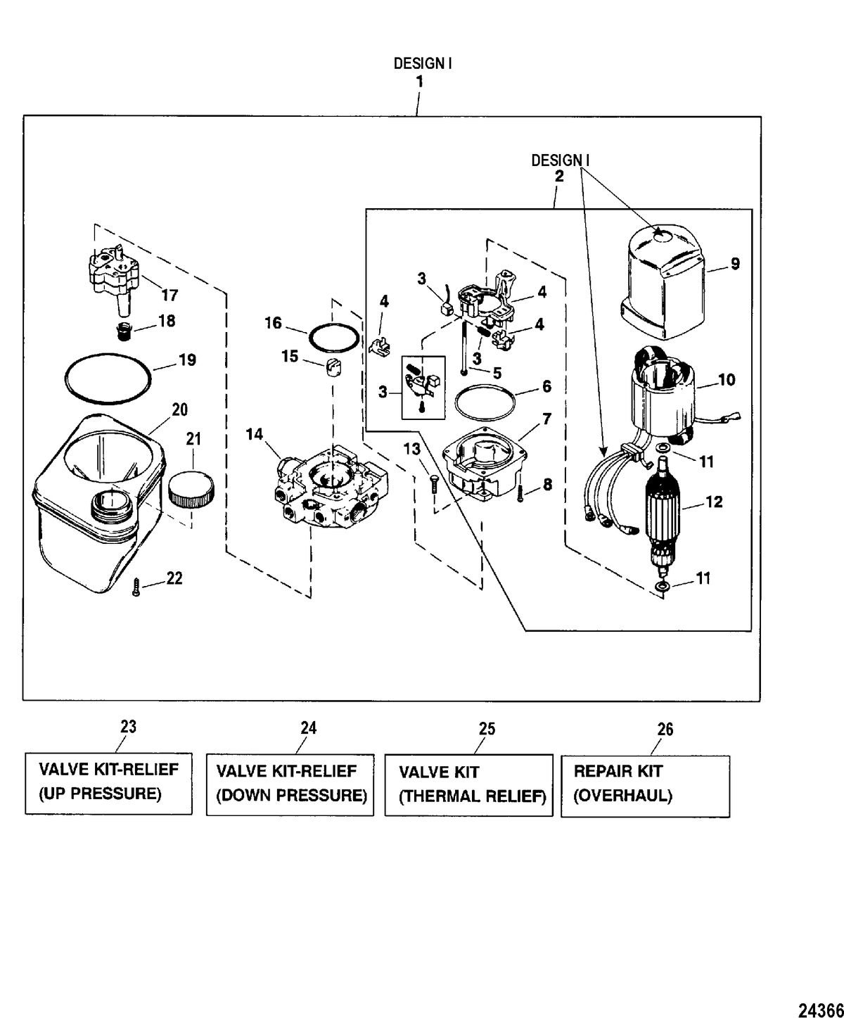 RACE STERNDRIVE 500 BULLDOG Pump/Motor Assembly(Design I - 14336A8)