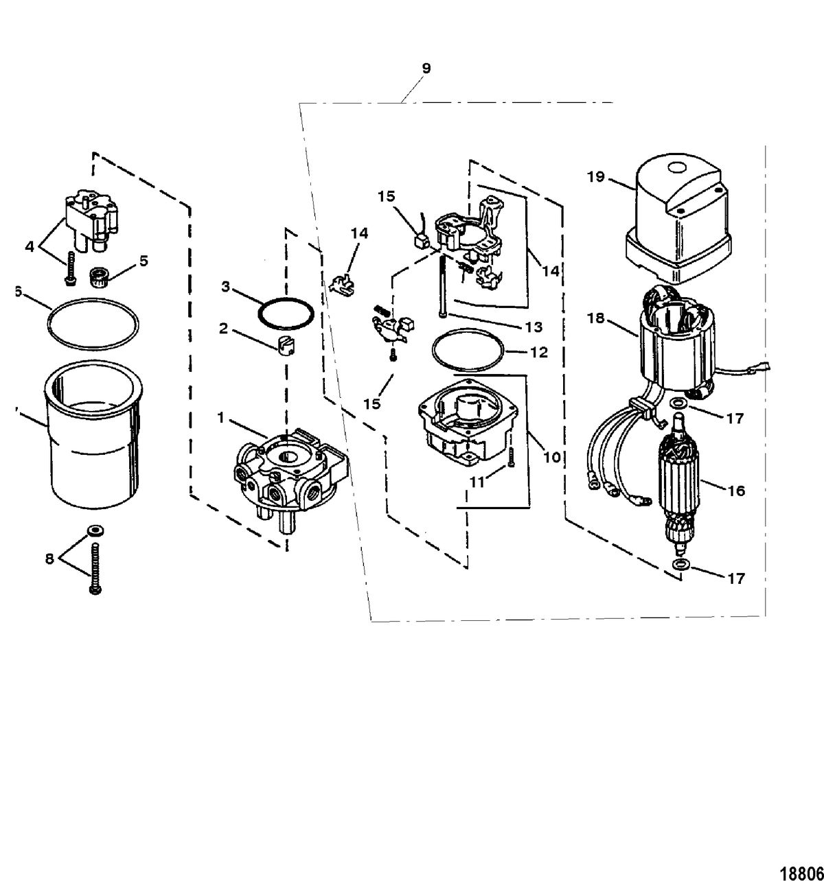 MERCRUISER ALPHA-ONE SS, II SSM, III, III SSM, IIIA SSM, IV SSM, V SSM HYDRAULIC PUMP ASSEMBLY(III-IV-V) (OILDYNE)