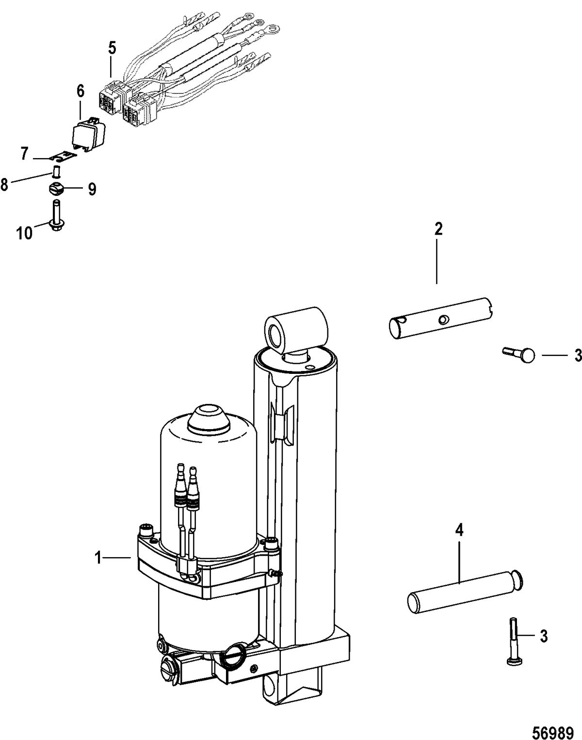MERCURY/MARINER 75/90 HP 65 JET (3 CYLINDER) Power Trim Assembly, 2B092563 and Up