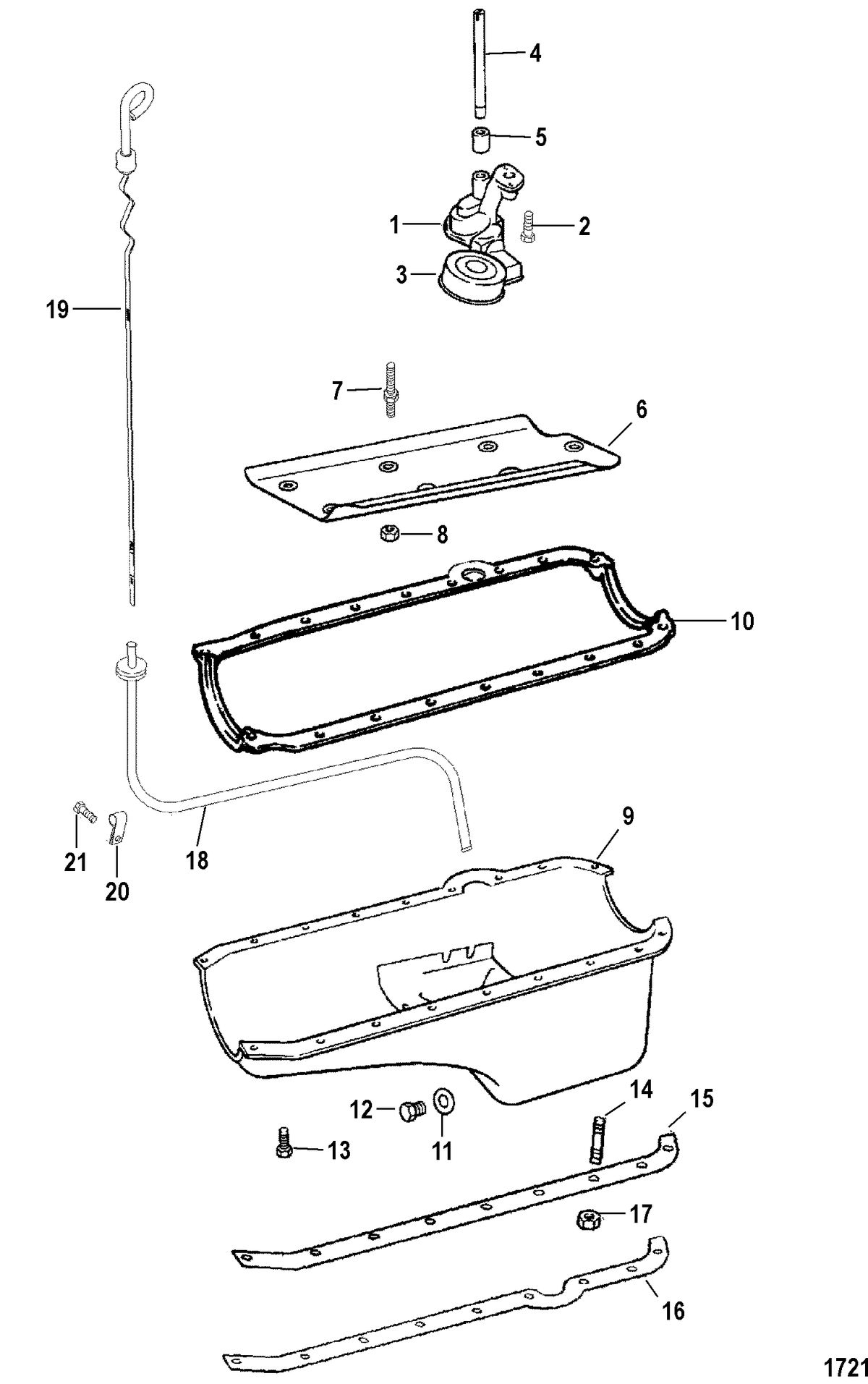 MERCRUISER 5.0L / 5.7L EFI ALPHA/BRAVO (GEN +) ENGINE Oil Pan And Oil Pump