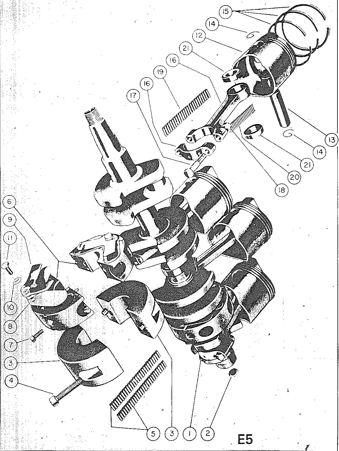 MARK KF9, KG9, MARK 40 CRANKSHAFT, PISTON AND CONNECTING ROD