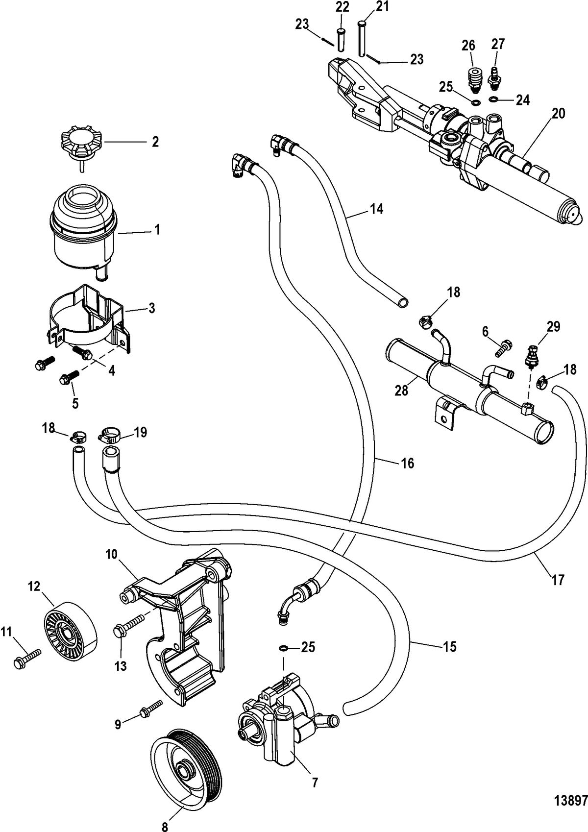 MERCRUISER 496 H.O. PLUS SERIES Steering Components