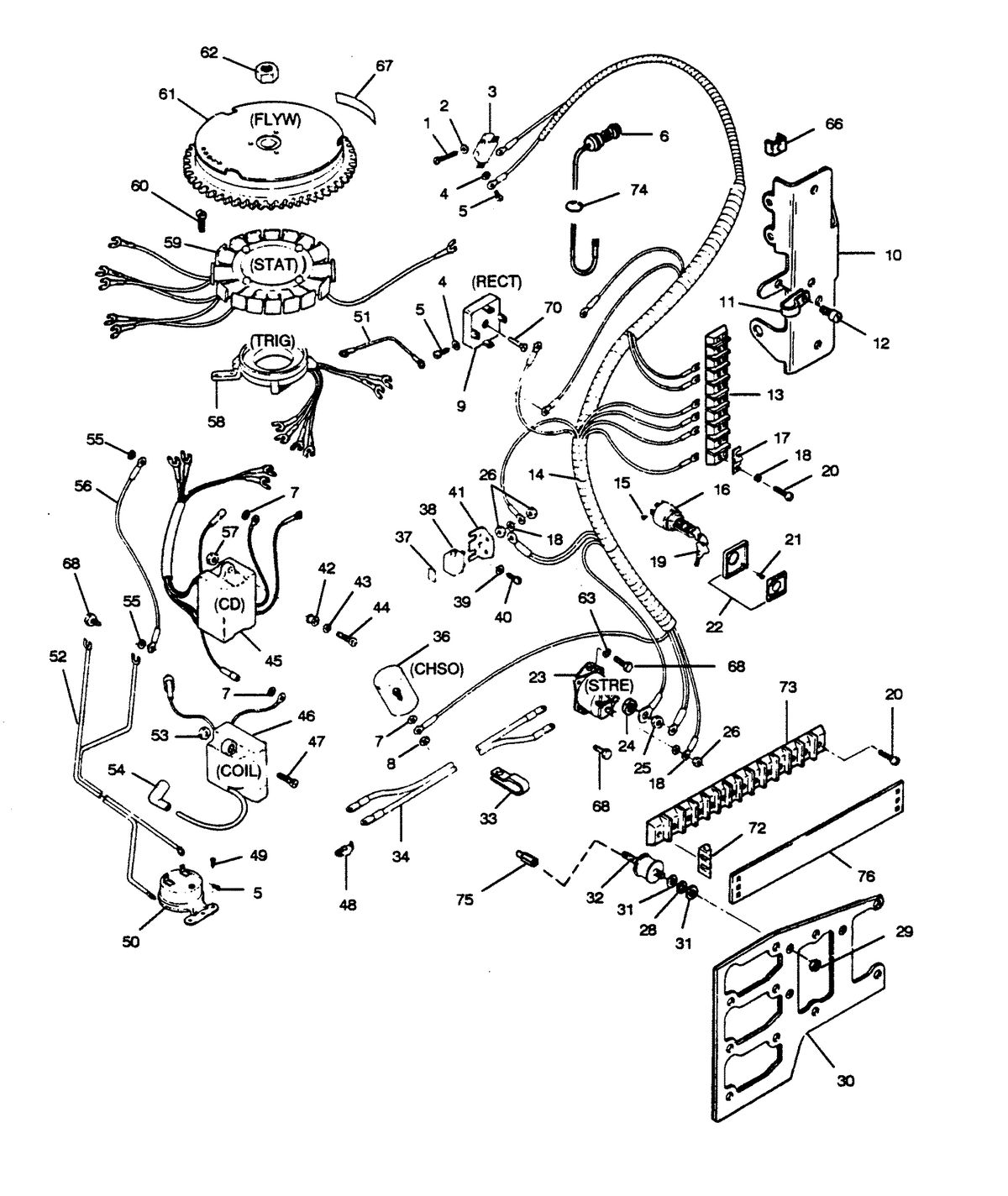FORCE FORCE 1989 125 HP "C" MODELS ELECTRICAL COMPONENTS