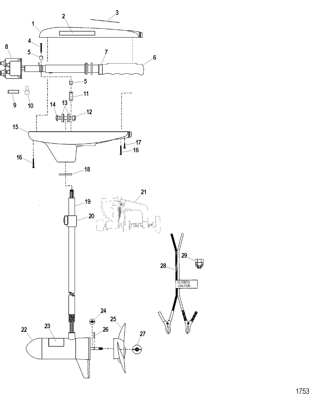 TROLLING MOTOR MOTORGUIDE TT THRUSTER SERIES Complete Trolling Motor(Model TT3600) (12 Volt)
