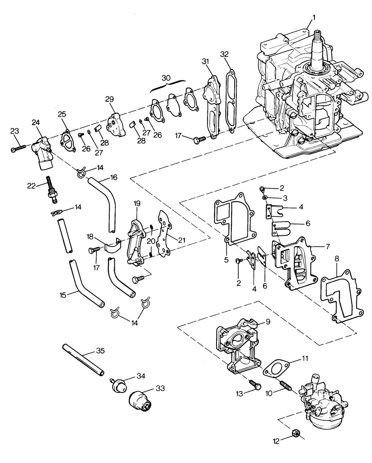 SEARS SEARS 9.9.H.P. FUEL INTAKE AND RECIRCULATION SYSTEM