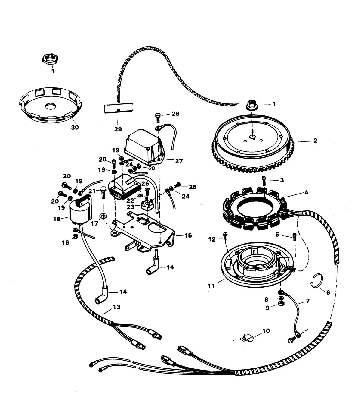 CHRYSLER 30 H.P. ALTERNATOR COMPONENTS