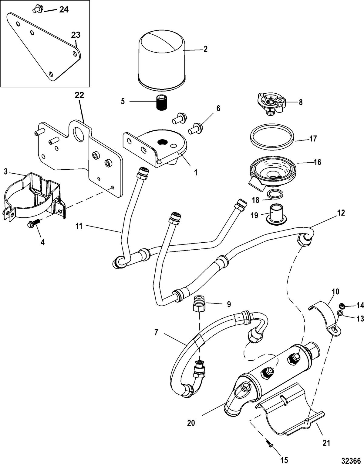 MERCRUISER 8.1L INBOARD EC Remote Oil System