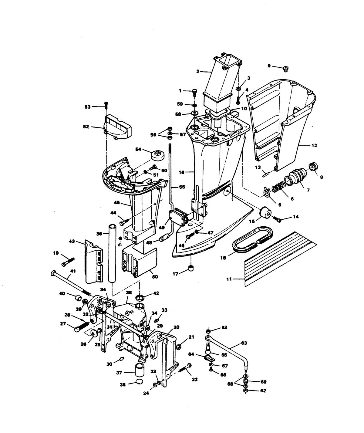 CHRYSLER 85 H.P. MOTOR LEG
