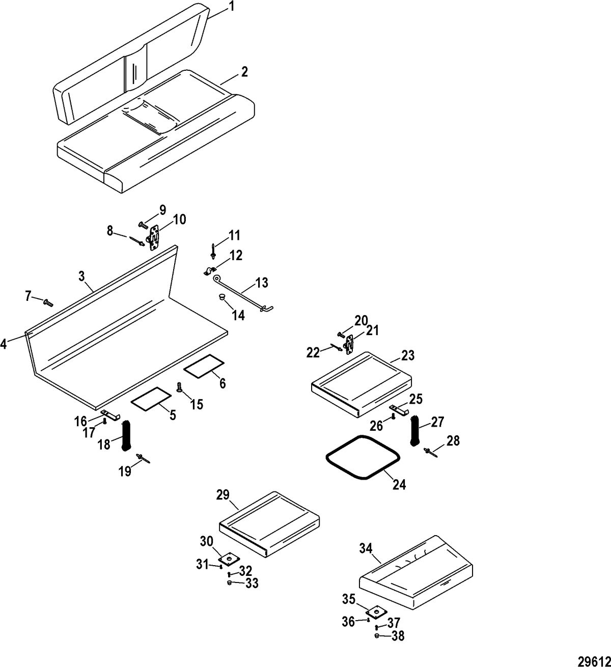 INFLATABLES MERCURY AMANZI HYPALON RIB Seat Components(350 Model)