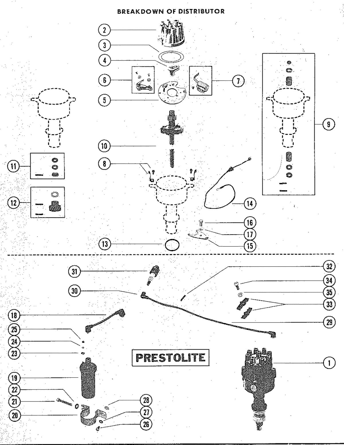 MERCRUISER 888 (2 BBL)ENGINE DISTRIBUTOR ASSEMBLY, COMPLETE (PRESTOLITE)