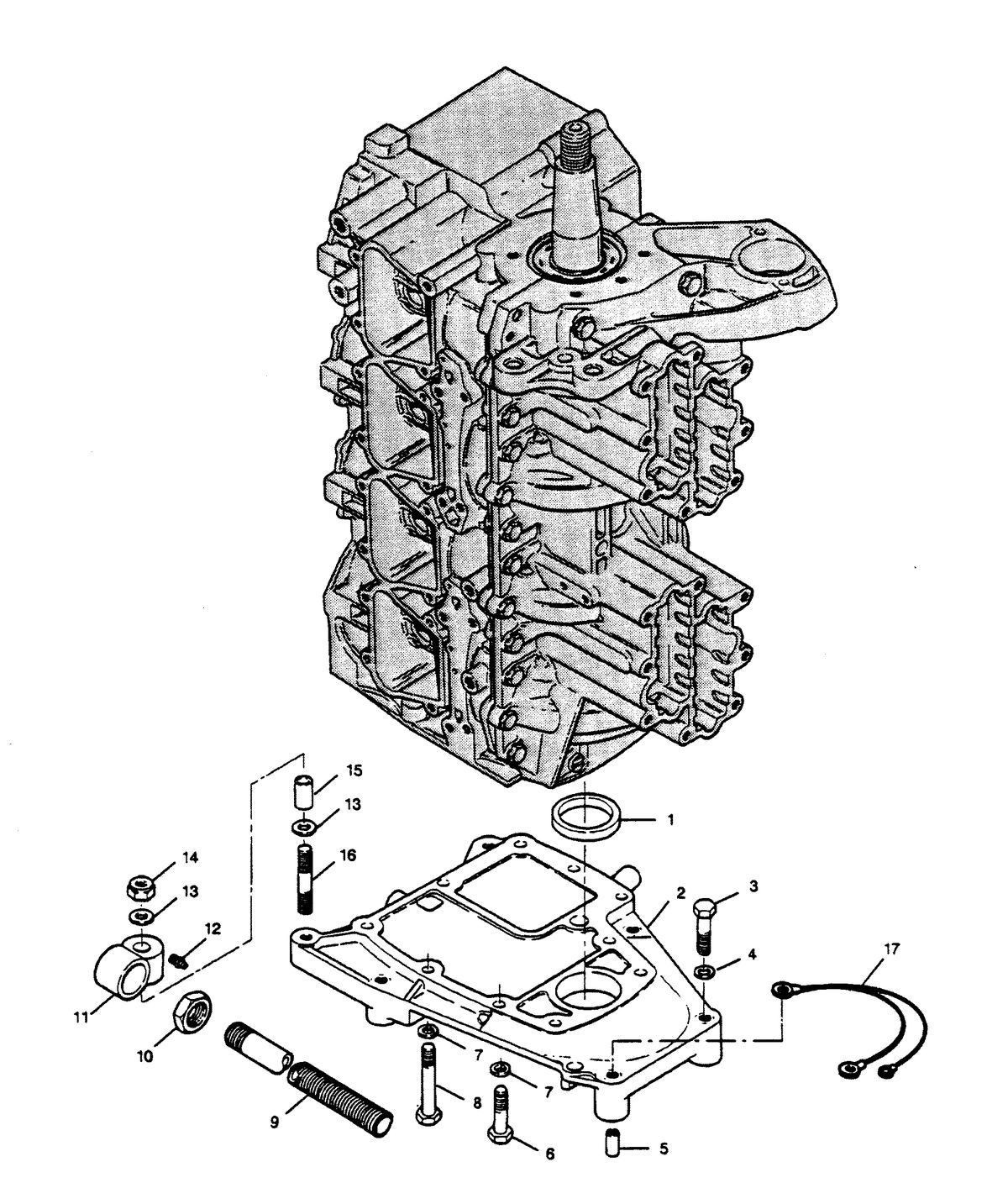 FORCE FORCE 1989 125 H.P. "B" MODELS-L-DRIVE SPACER PLATE AND STEERING TUBE