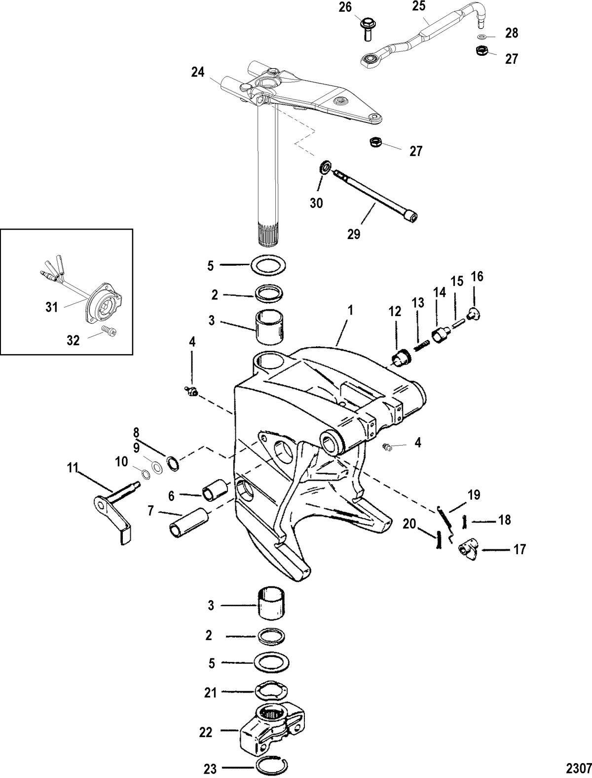 RACE OUTBOARD 200XS DFI (2.5L) Swivel Bracket(Short)