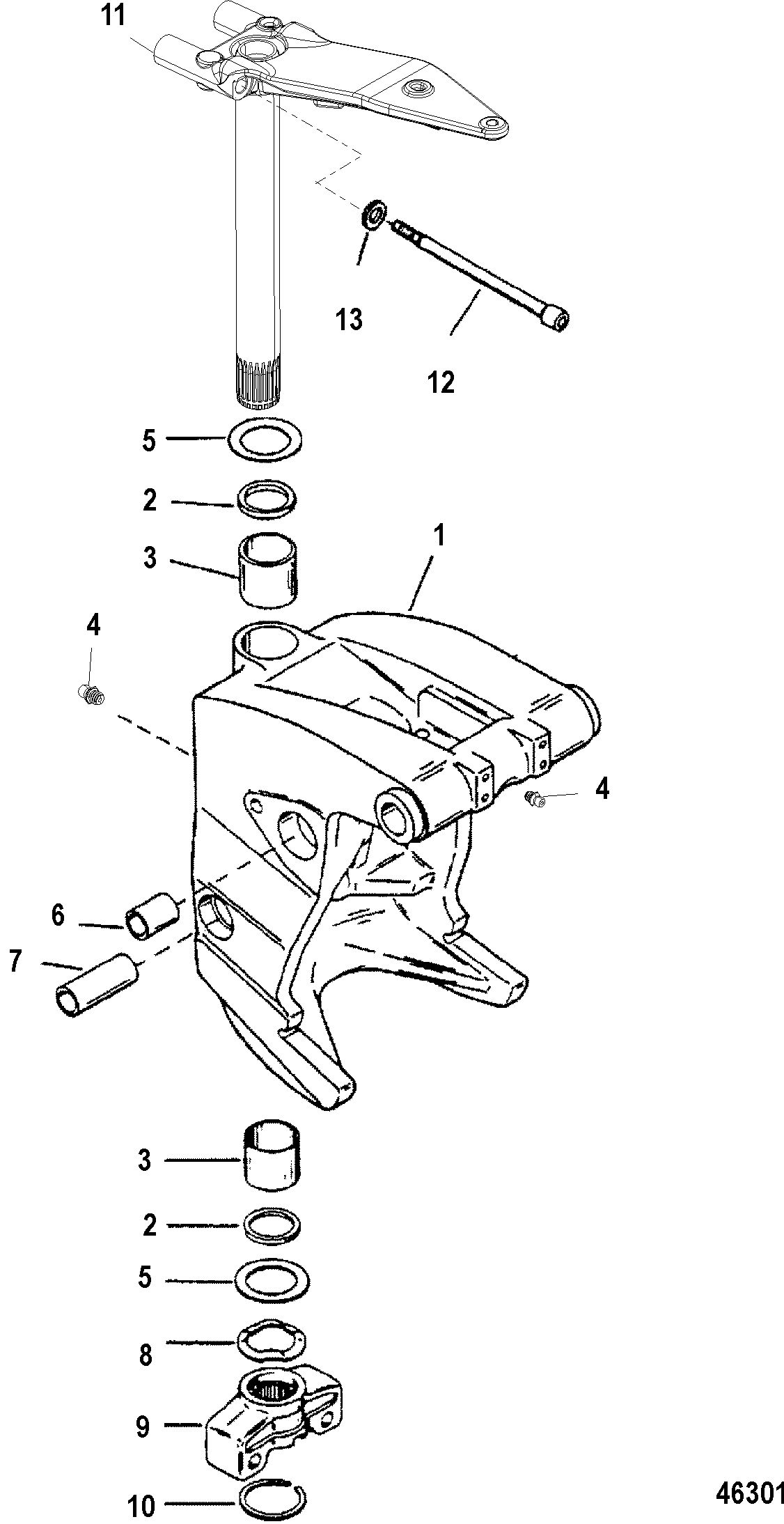 RACE OUTBOARD 200XS DFI (2.5L) ROS Swivel Bracket(Short)