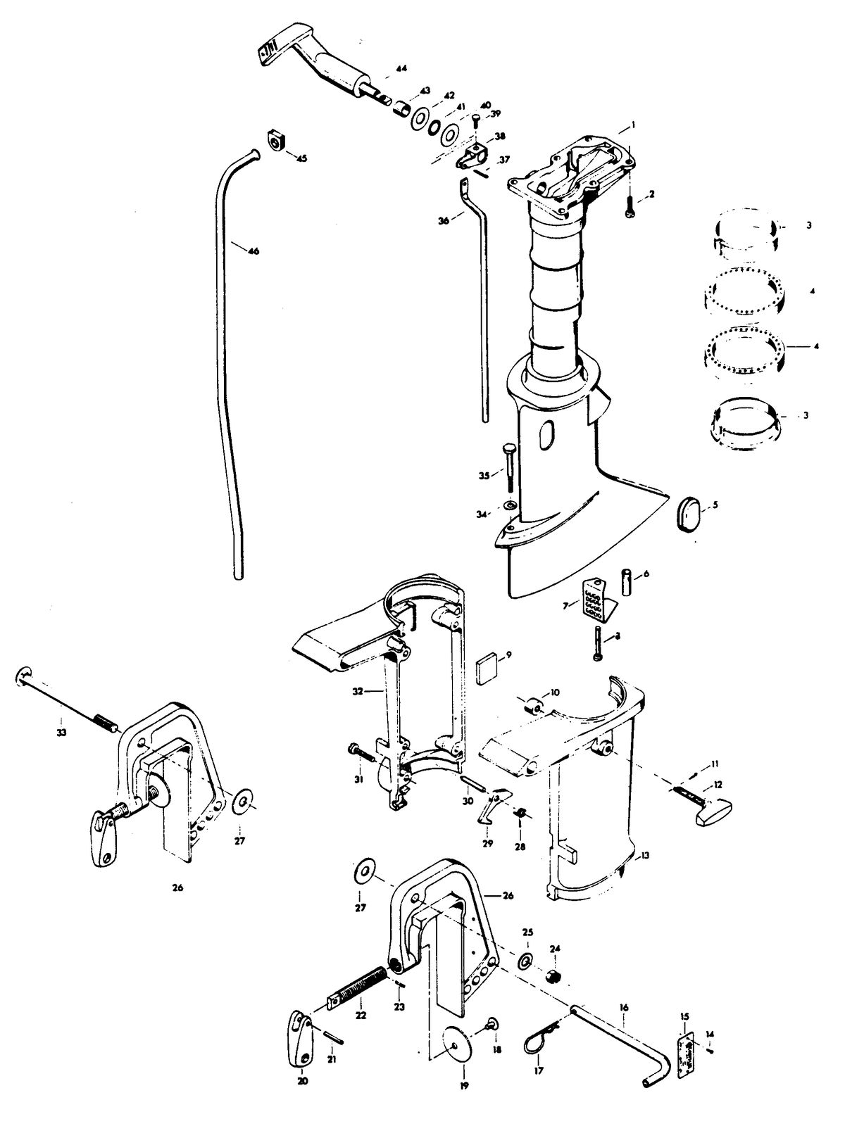 CHRYSLER 4 H.P. MOTOR LEG