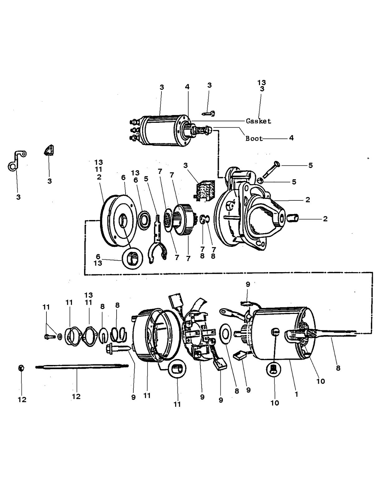MERCRUISER 600SC GEN IV & V ENGINE STARTER ASSEMBLY (50-808011A1)