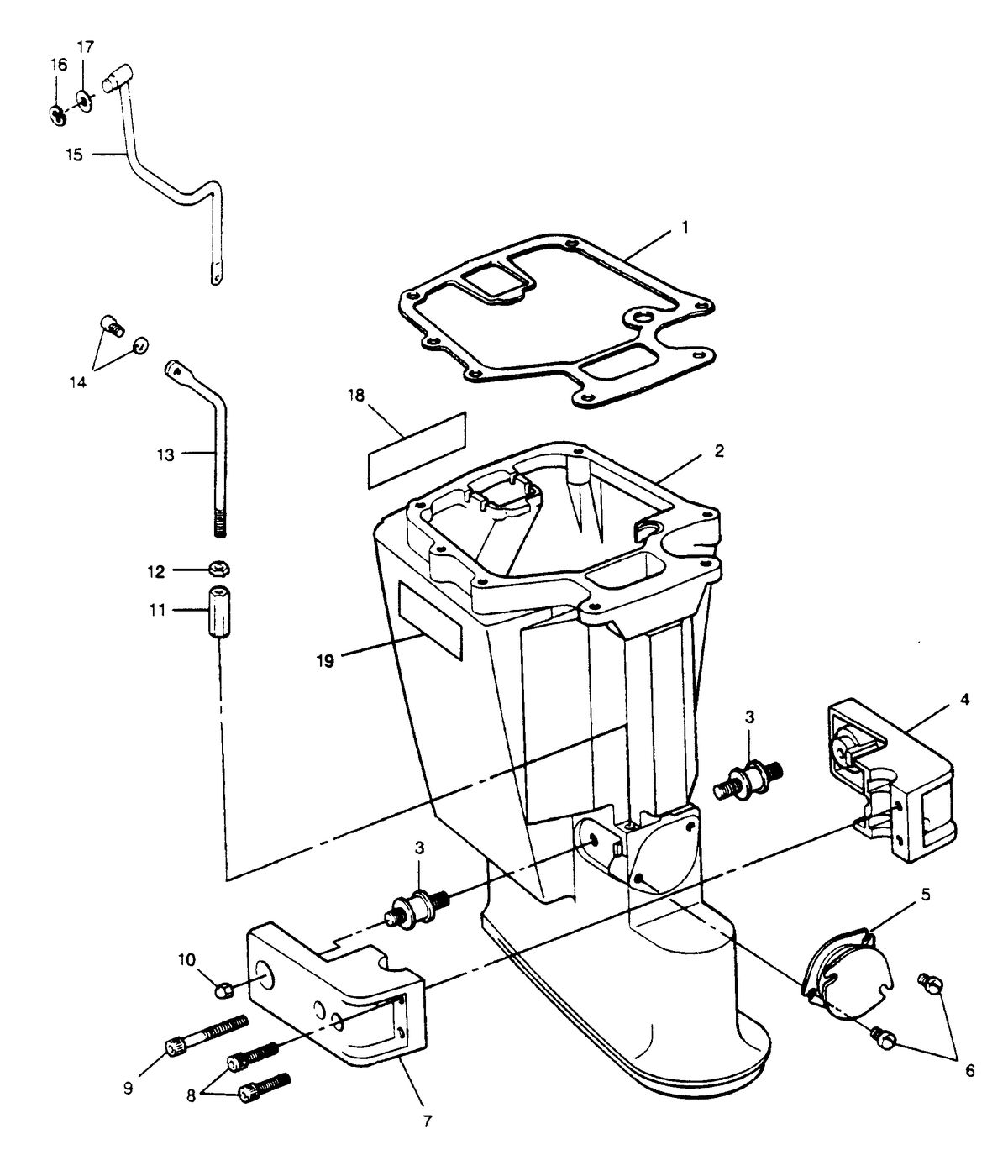 FORCE FORCE 1990 35 H.P. "A" MODELS MOTOR LEG