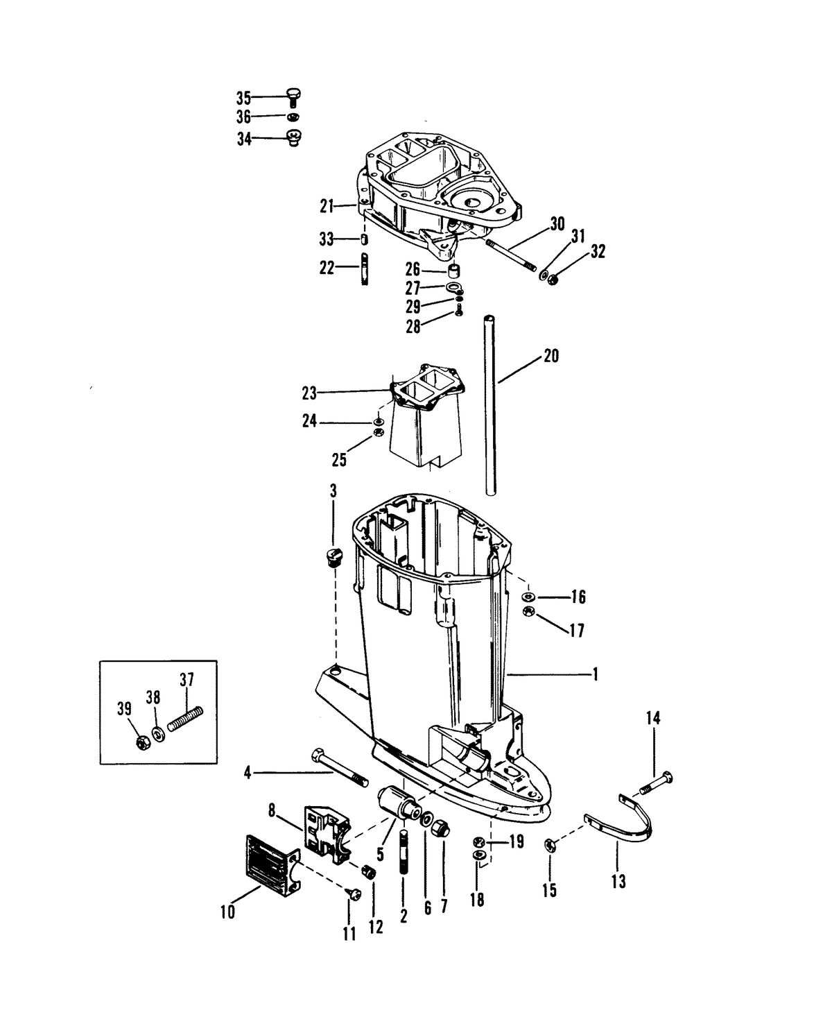RACE OUTBOARD MOD-VP DRIVE SHAFT HOUSING