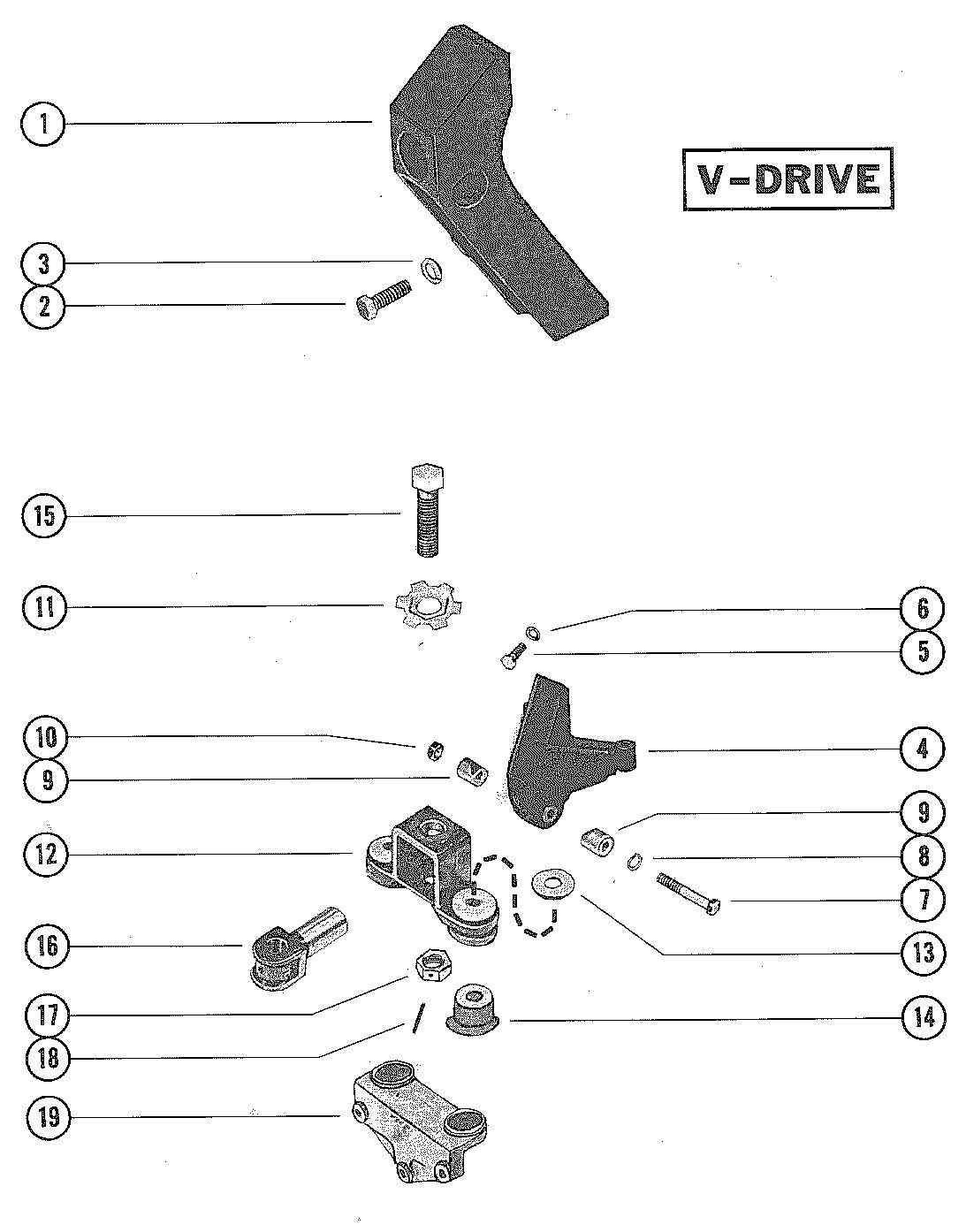 MERCRUISER 255 ENGINE TRANSMISSION AND ENGINE MOUNTING (V-DRIVE)