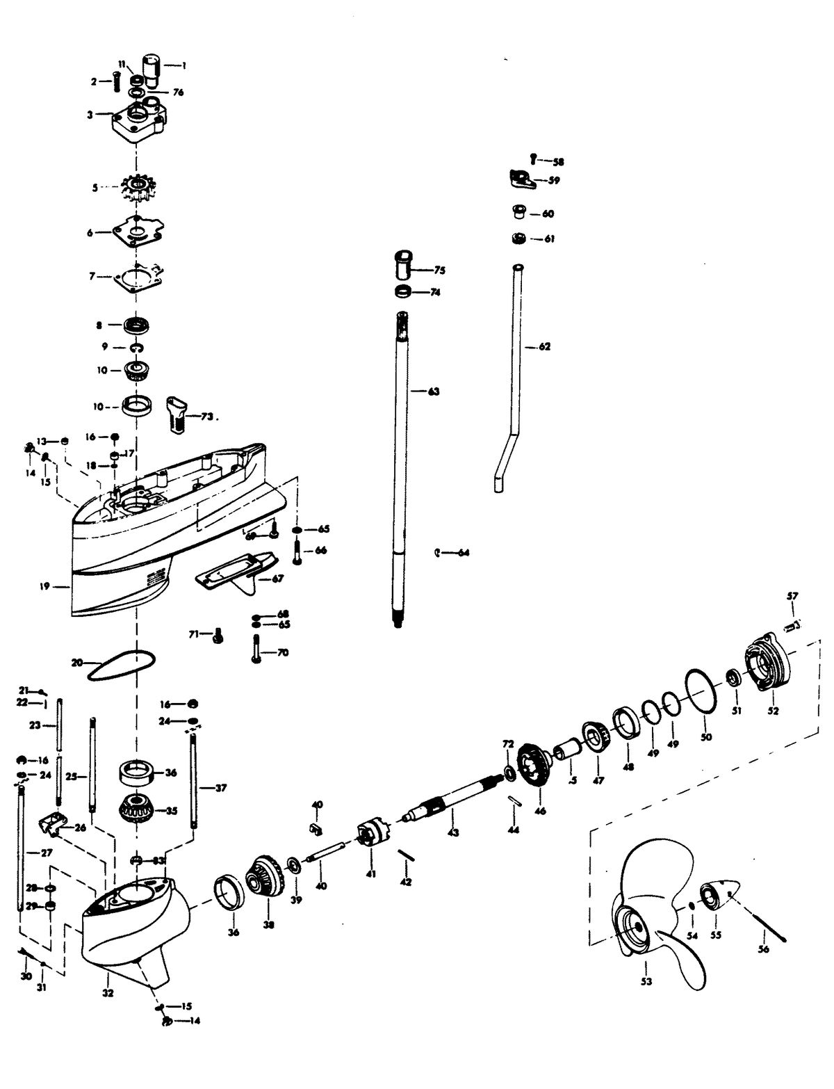 CHRYSLER 105 H.P. 120 H.P. 135 H.P. GEAR HOUSING