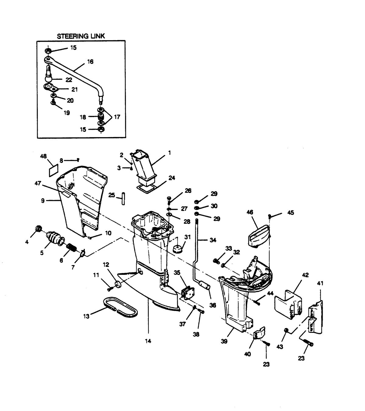 FORCE FORCE 1989 85 H.P. "H" MODELS MOTOR LEG