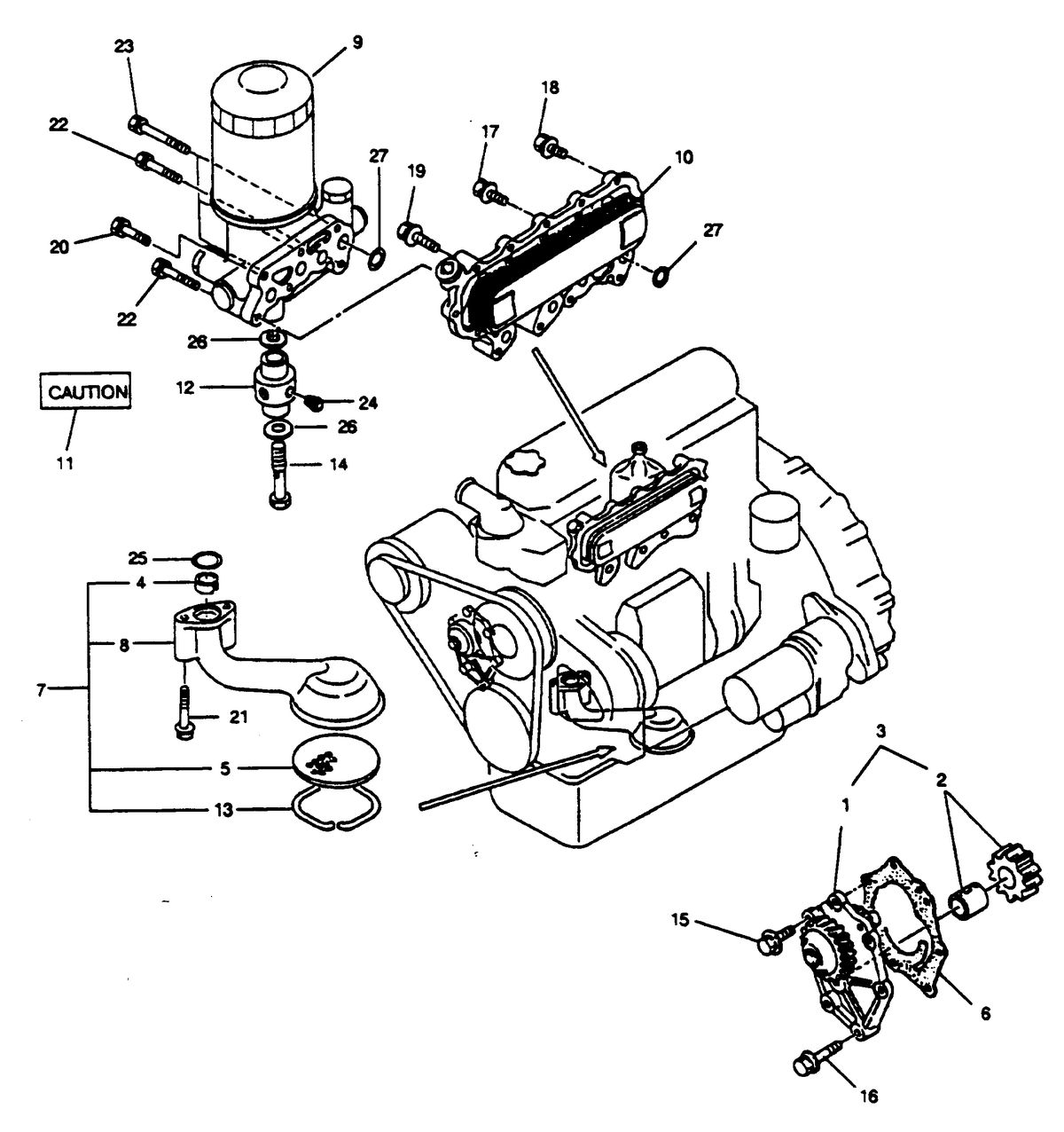 MERCRUISER HINO DIESEL 150 H.P. LUBRICATING SYSTEM