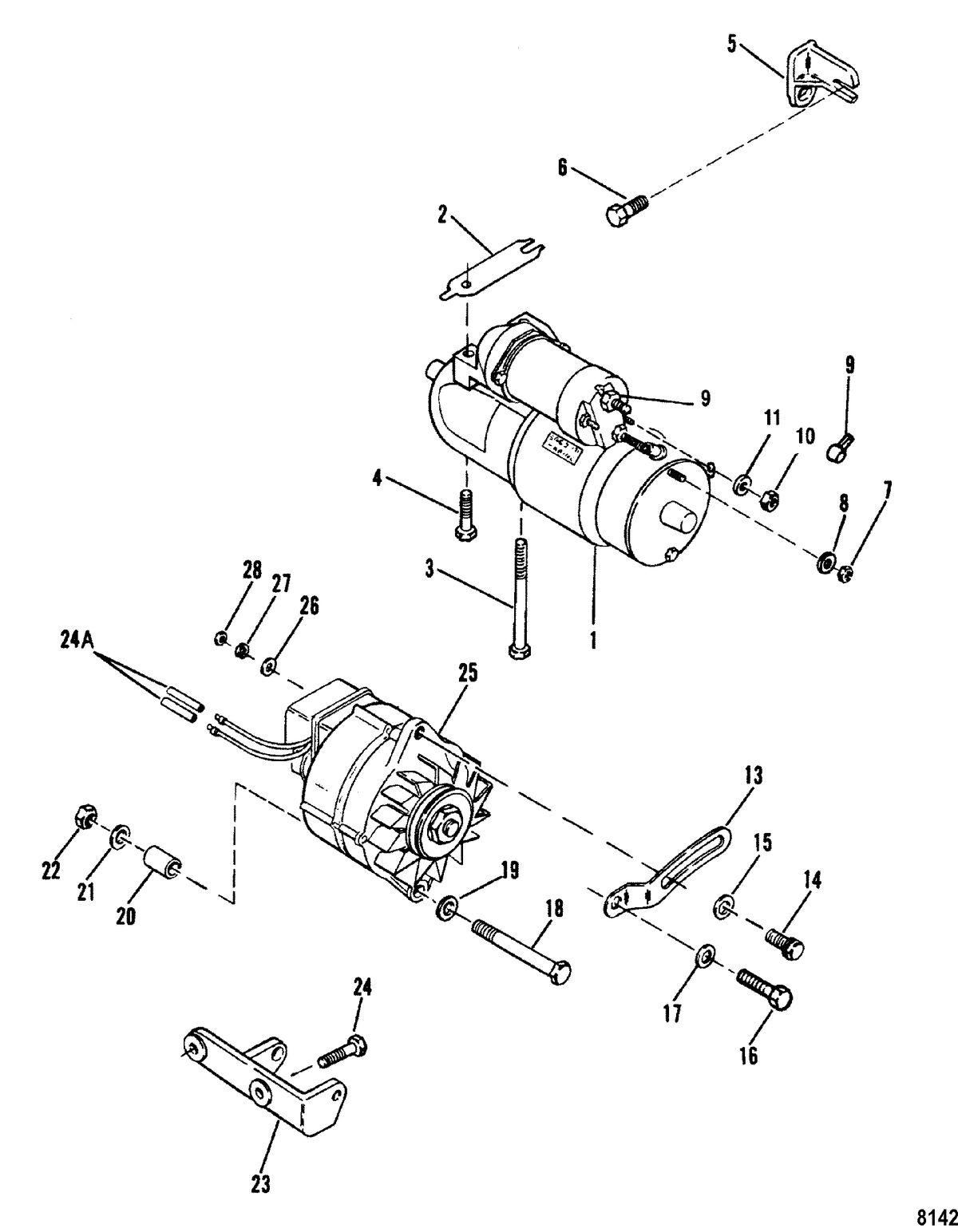 MERCRUISER 3.0L/LX ALPHA ONE Starter Motor and Alternator