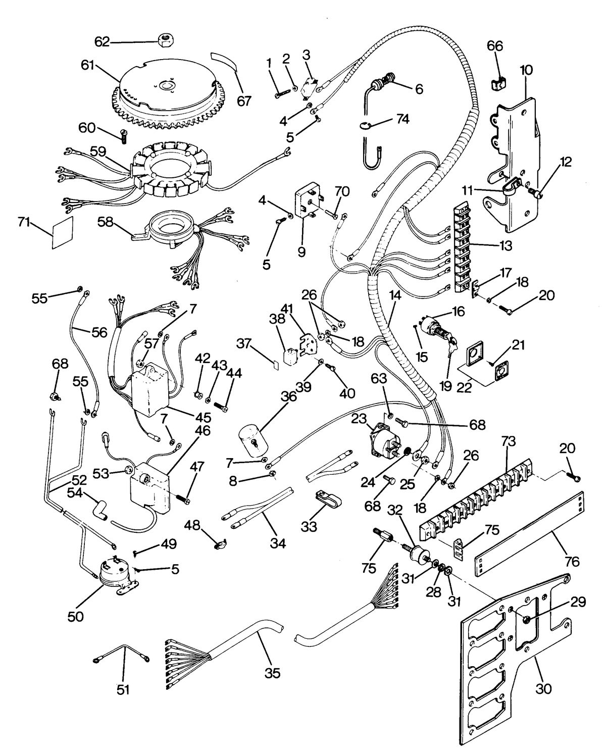 FORCE FORCE 1987 125 H.P. ELECTRICAL COMPONENTS