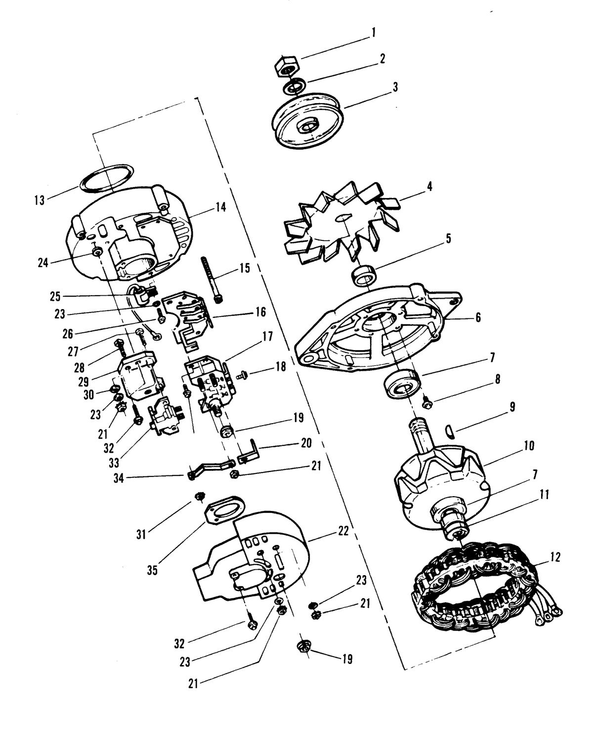 MERCRUISER 320 HP EFI ALPHA 1/BRAVO ALTERNATOR (MOTOROLA #8EM2003KA)