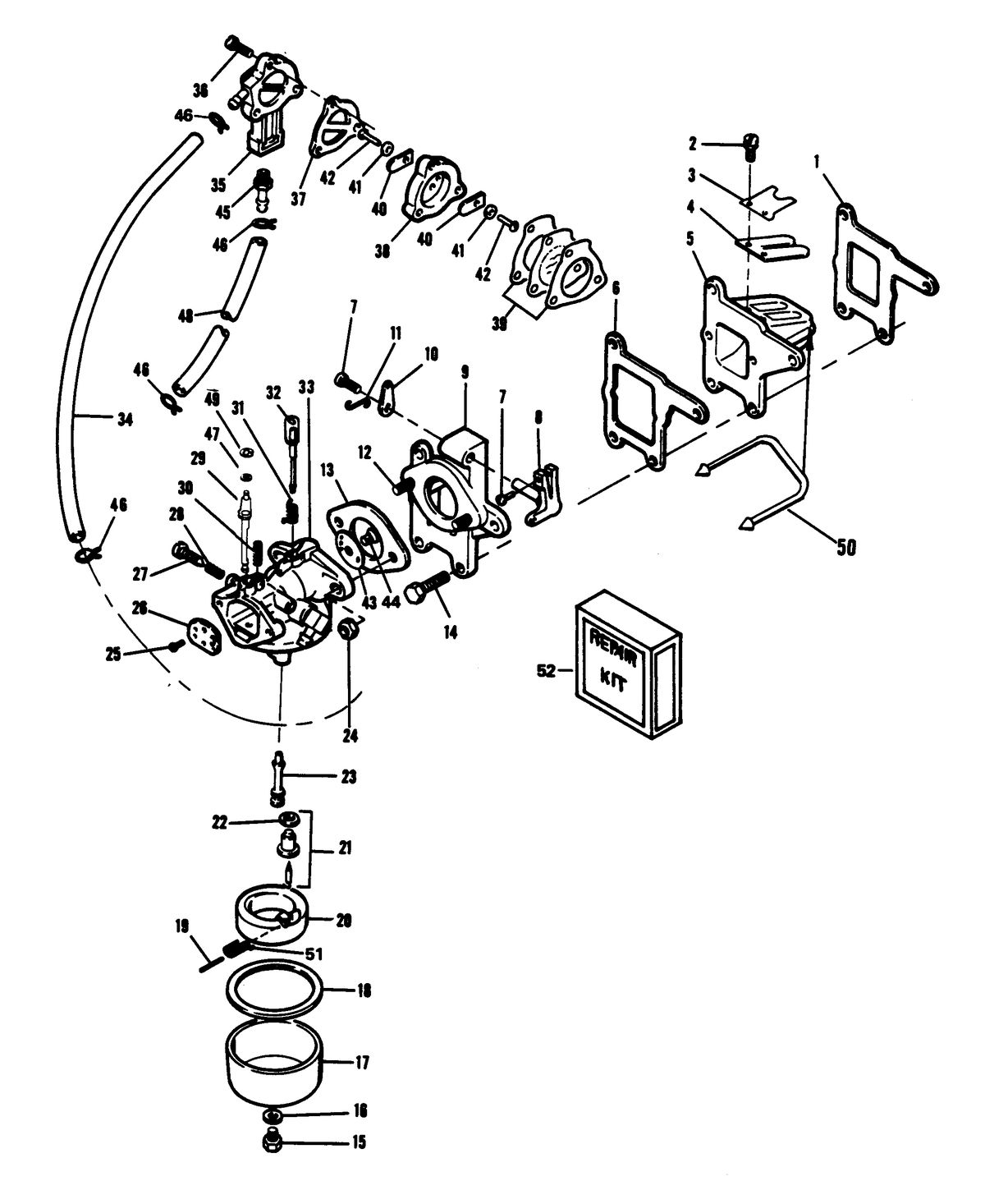 CHRYSLER 7.5 H.P. SAILOR FUEL SYSTEM