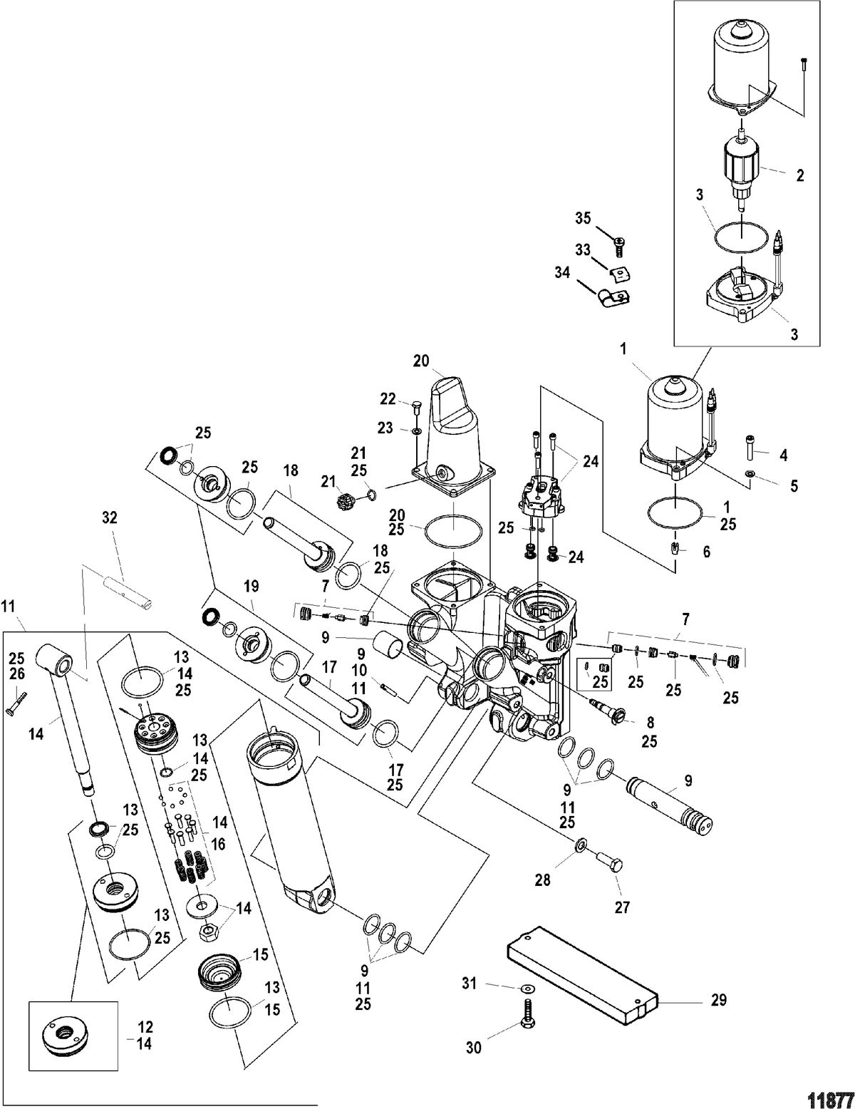 RACE OUTBOARD PARTS MANUAL 300X (3.0L EFI) PRO MAX Power Trim Components(Cast Pump Housing)