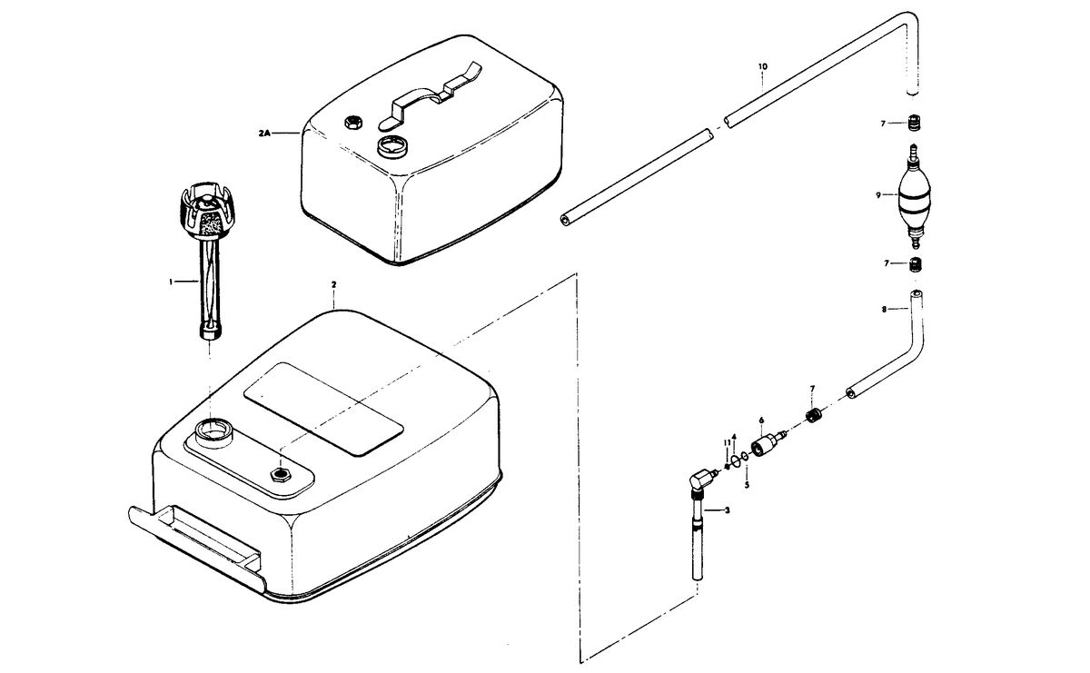 CHRYSLER 50 H.P. FUEL TANK AND LINE