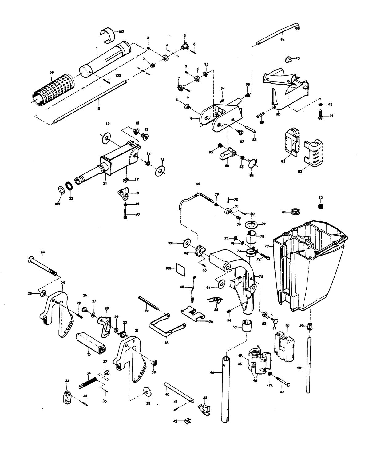 CHRYSLER 15 H.P. MOTOR LEG