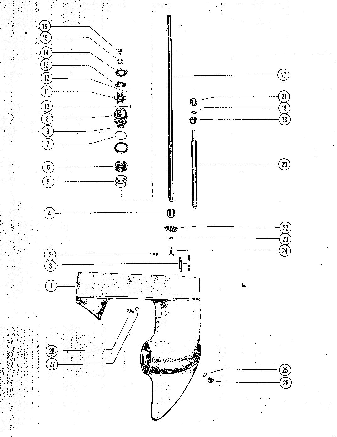 MARK MARK 55 GEAR HOUSING AND DRIVE SHAFT