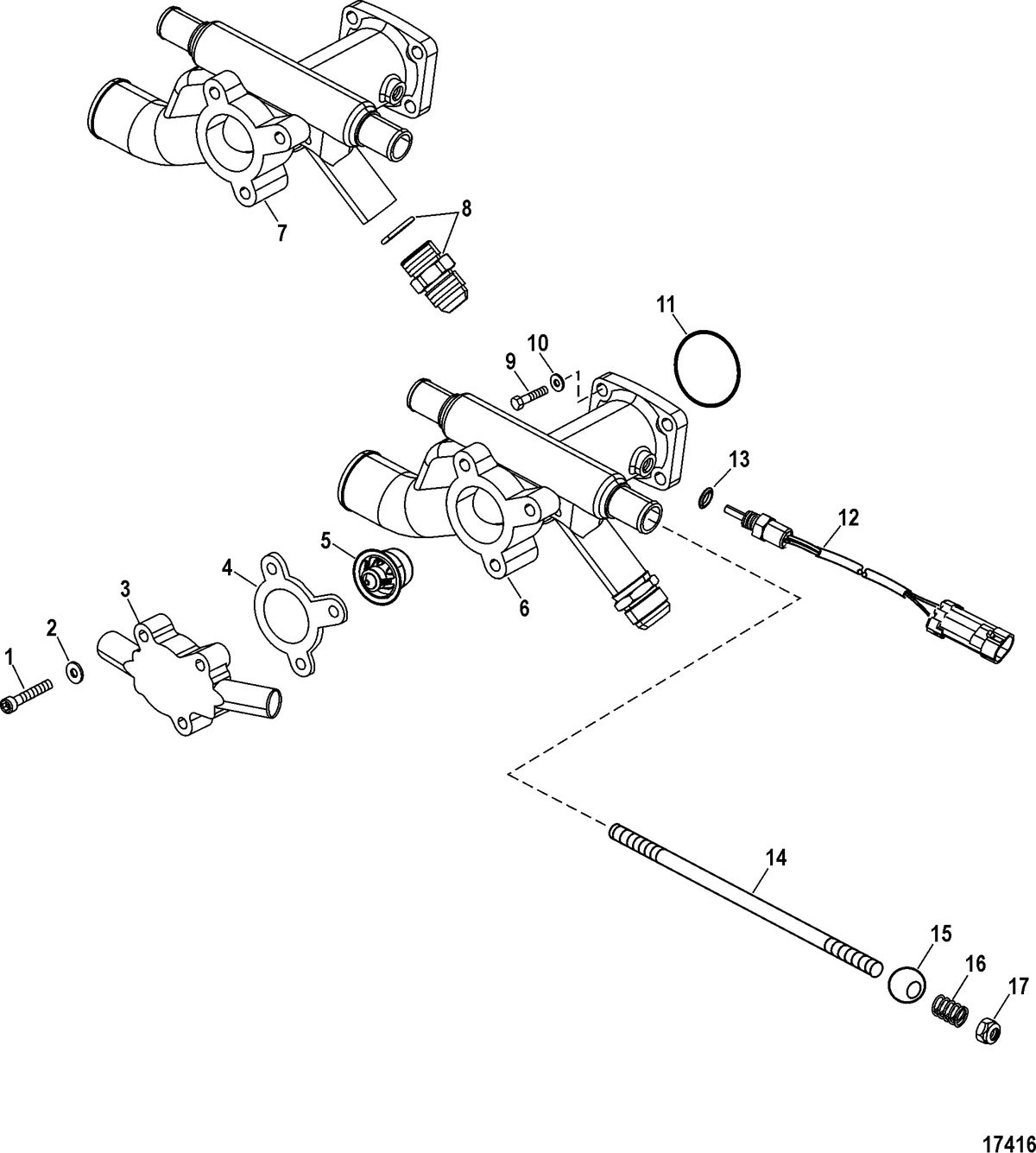 RACE STERNDRIVE 1075 SCI Cooling Components(Water Thermostat Housing)