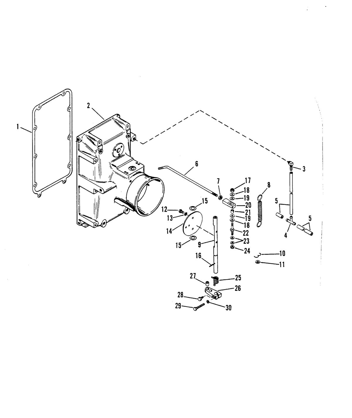RACE OUTBOARD 2.5L EFI 2.5L EFI OFFSHORE AIR INLET/THROTTLE LINKAGE (DESIGN II)