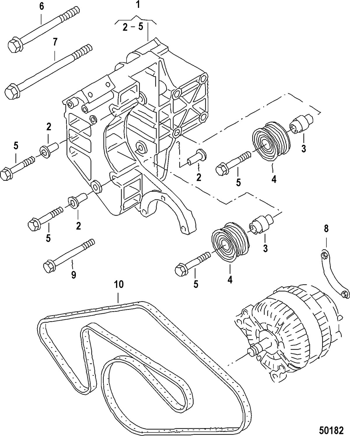 MERCRUISER VW TDI 3.0L ALTERNATOR, Connecting and Mounting