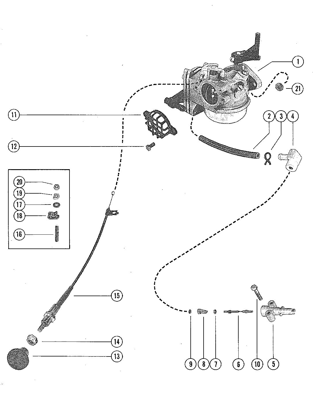 MERCURY MERC 75 CARBURETOR AND CHOKE ASSEMBLY