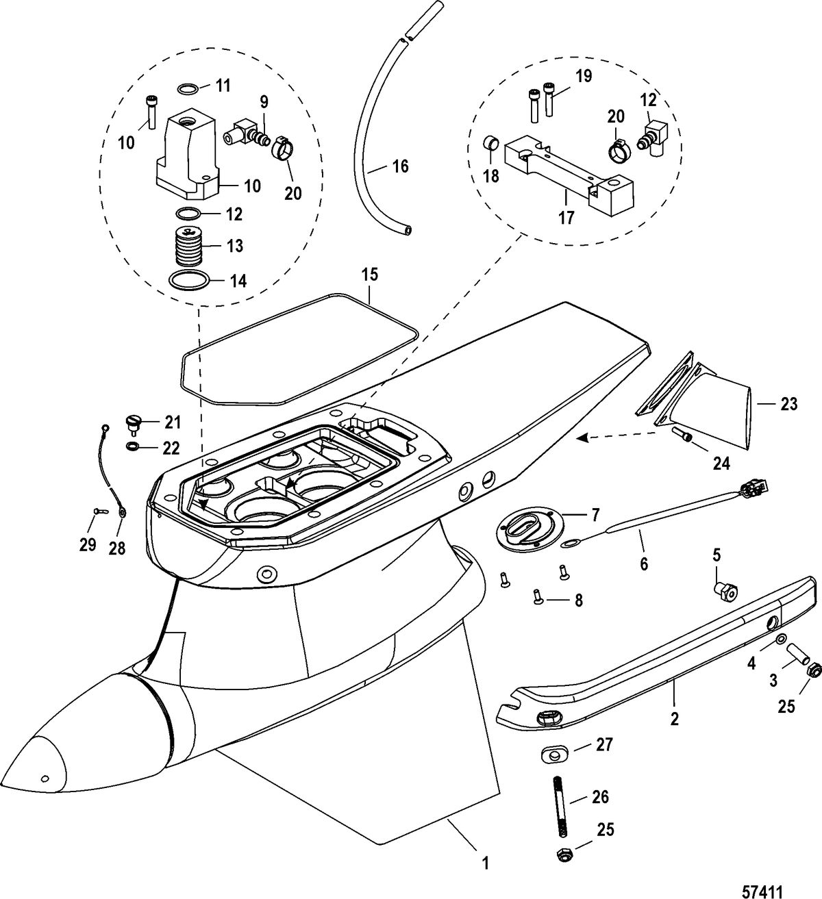 RACE STERNDRIVE M8 DRIVE AND M SERIES TRANSOM Gear Housing Assembly(0M971212 and Up)