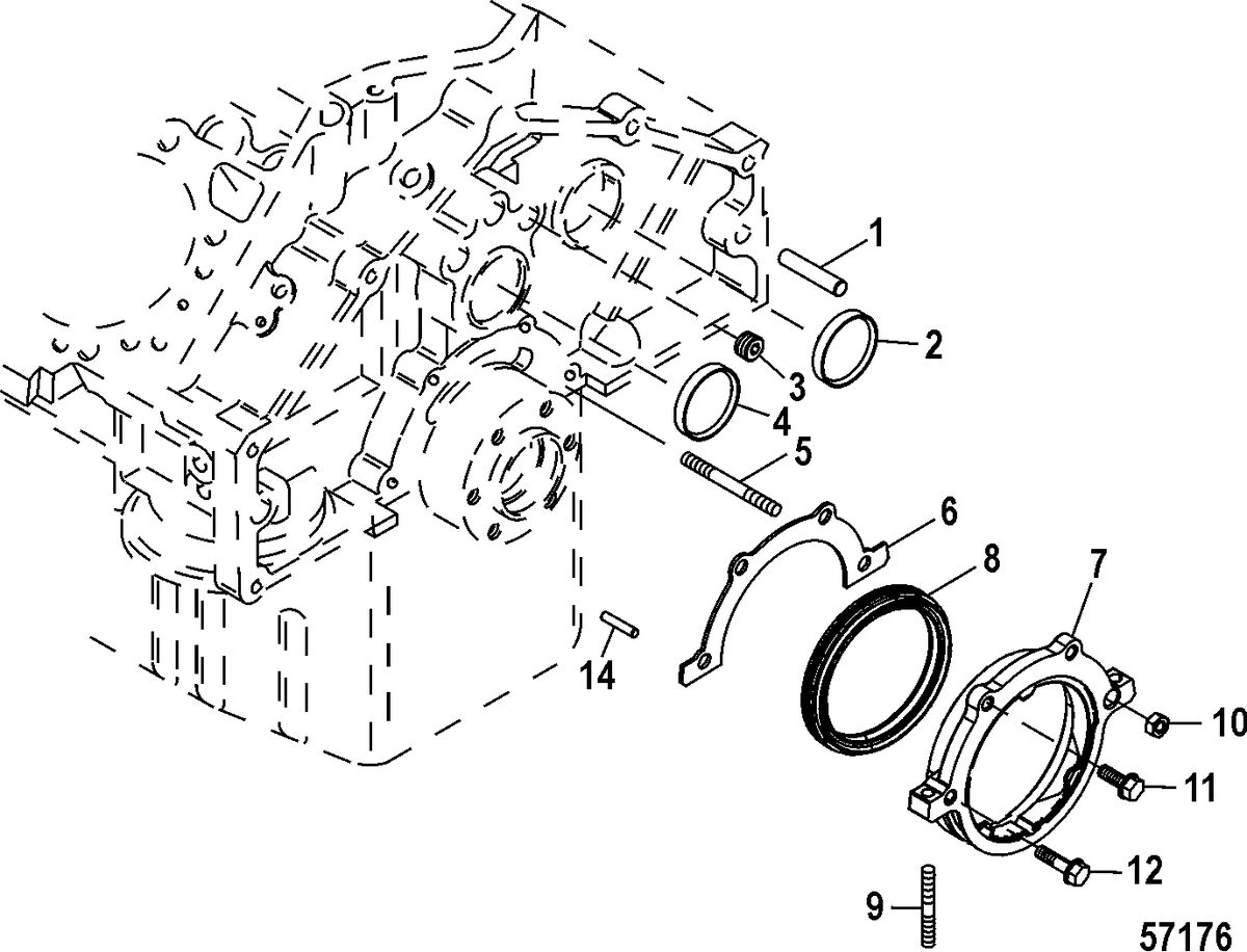 MERCRUISER 350 MPI CRATE Cylinder Block(Rear Main Seal)
