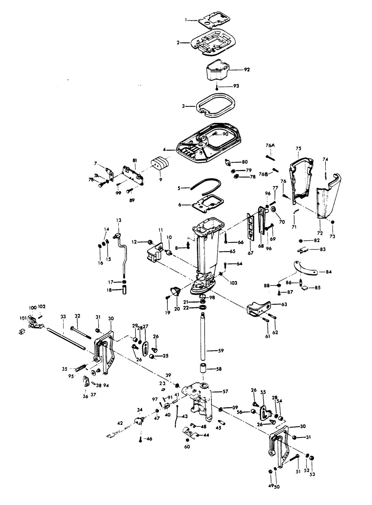 CHRYSLER 35/45 H.P. MOTOR LEG