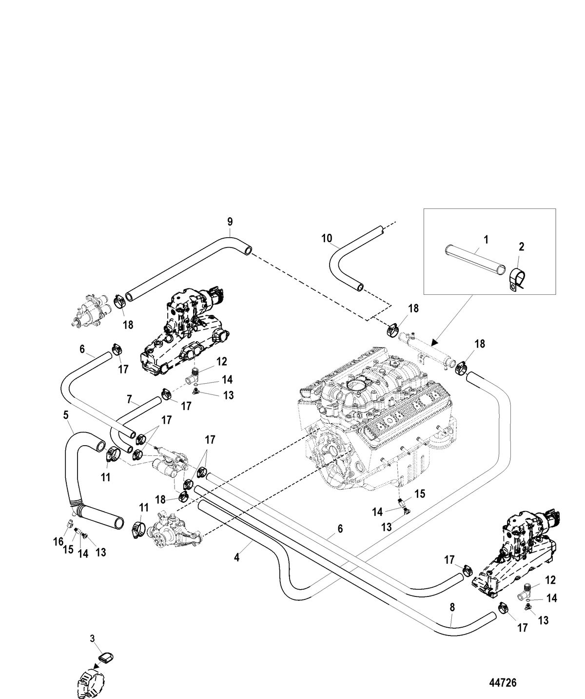 MERCRUISER 5.0L / 5.7L STERNDRIVE Standard Cooling System