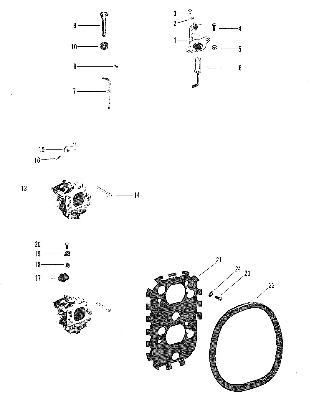 MARINER MARINER 70 CARBURETOR LINKAGE AND CHOKE SOLENOID