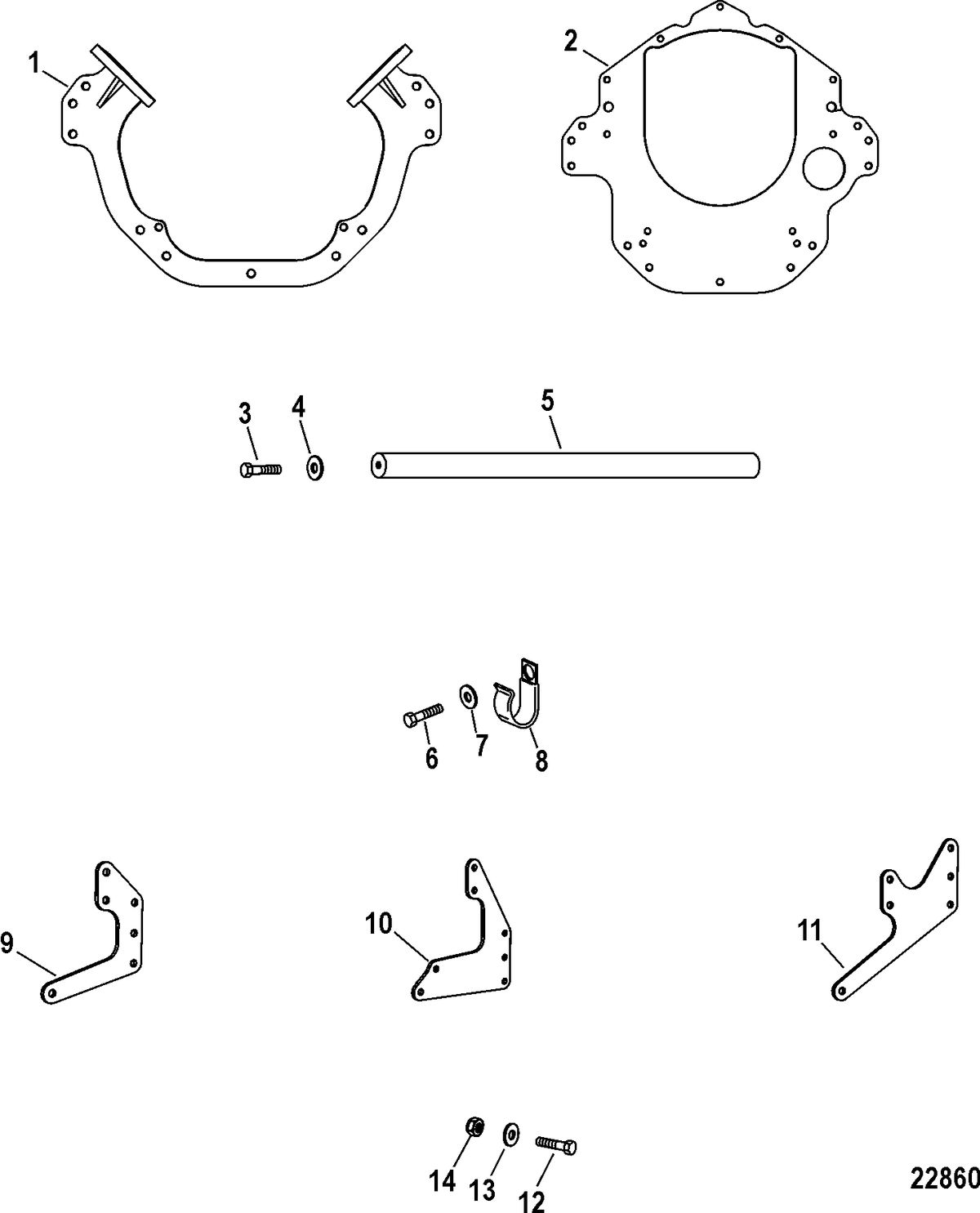 RACE STERNDRIVE 525 EFI Mount Plates(Engine)