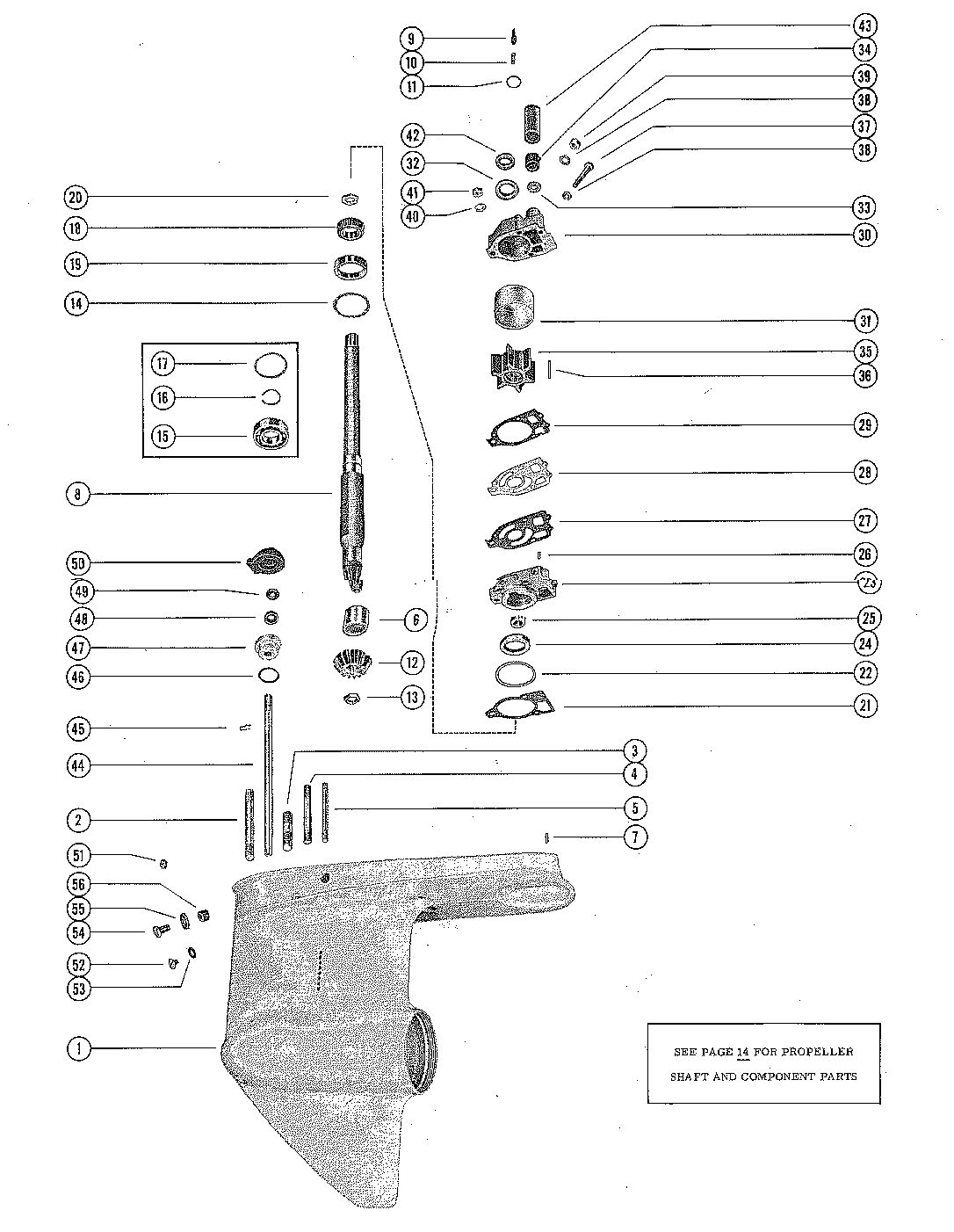 MERCRUISER MERCRUISER I STERN DRIVE UNIT GEAR HOUSING ASSEMBLY, COMPLETE (PAGE 1)