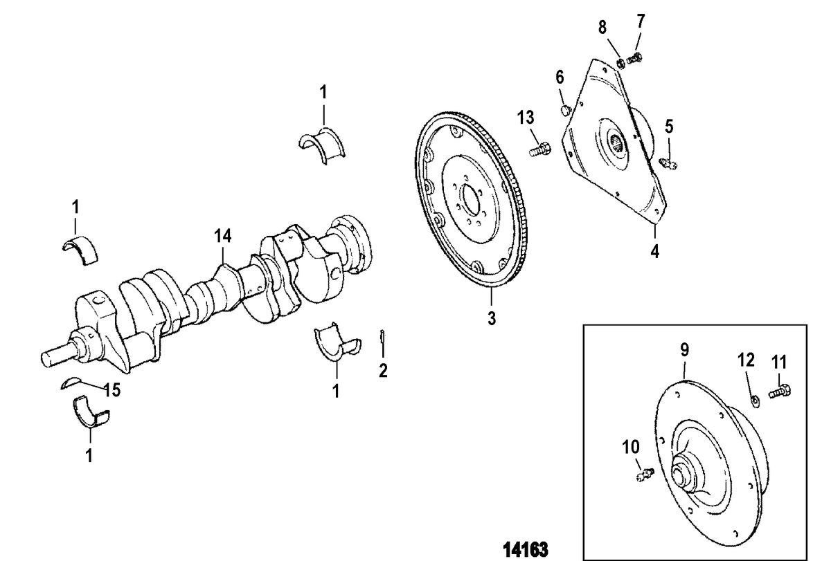 MERCRUISER 5.0L / 5.7L EFI ALPHA/BRAVO (GEN +) ENGINE Crankshaft And Flywheel