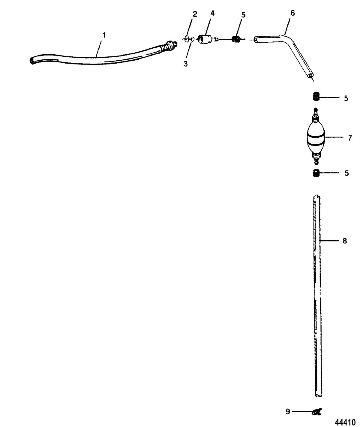 FORCE 90 HP A-MODELS (1990) FORCE Fuel Line