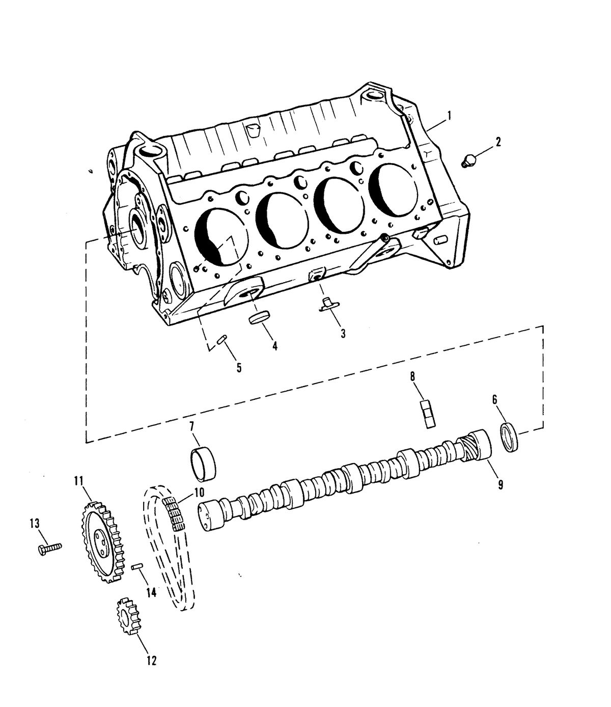 MERCRUISER 8.2L W/HURTH TRANSMISSION MIE ENGINE CYLINDER BLOCK AND CAMSHAFT