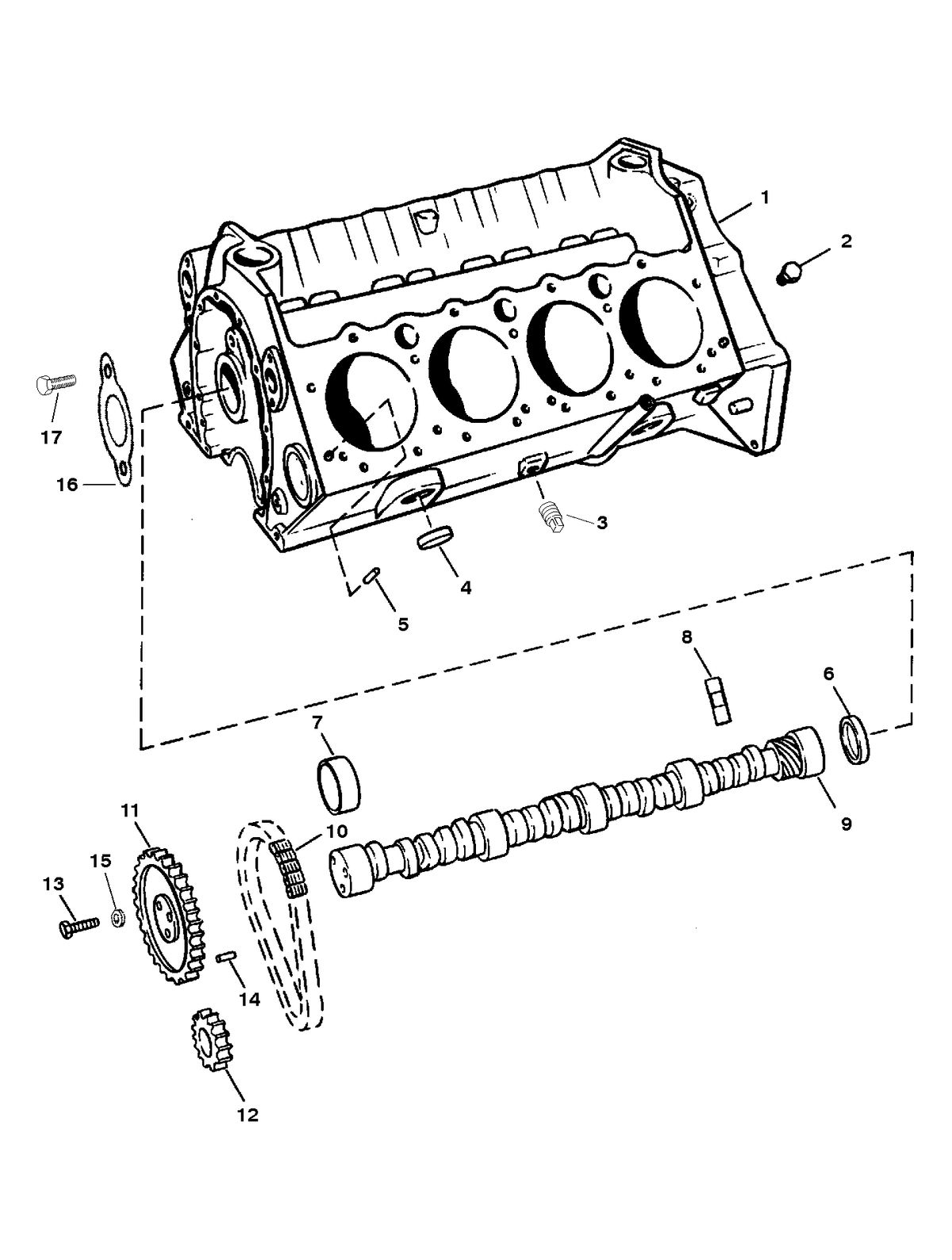 MERCRUISER HP 500 (502 CID) CYLINDER BLOCK AND CAMSHAFT