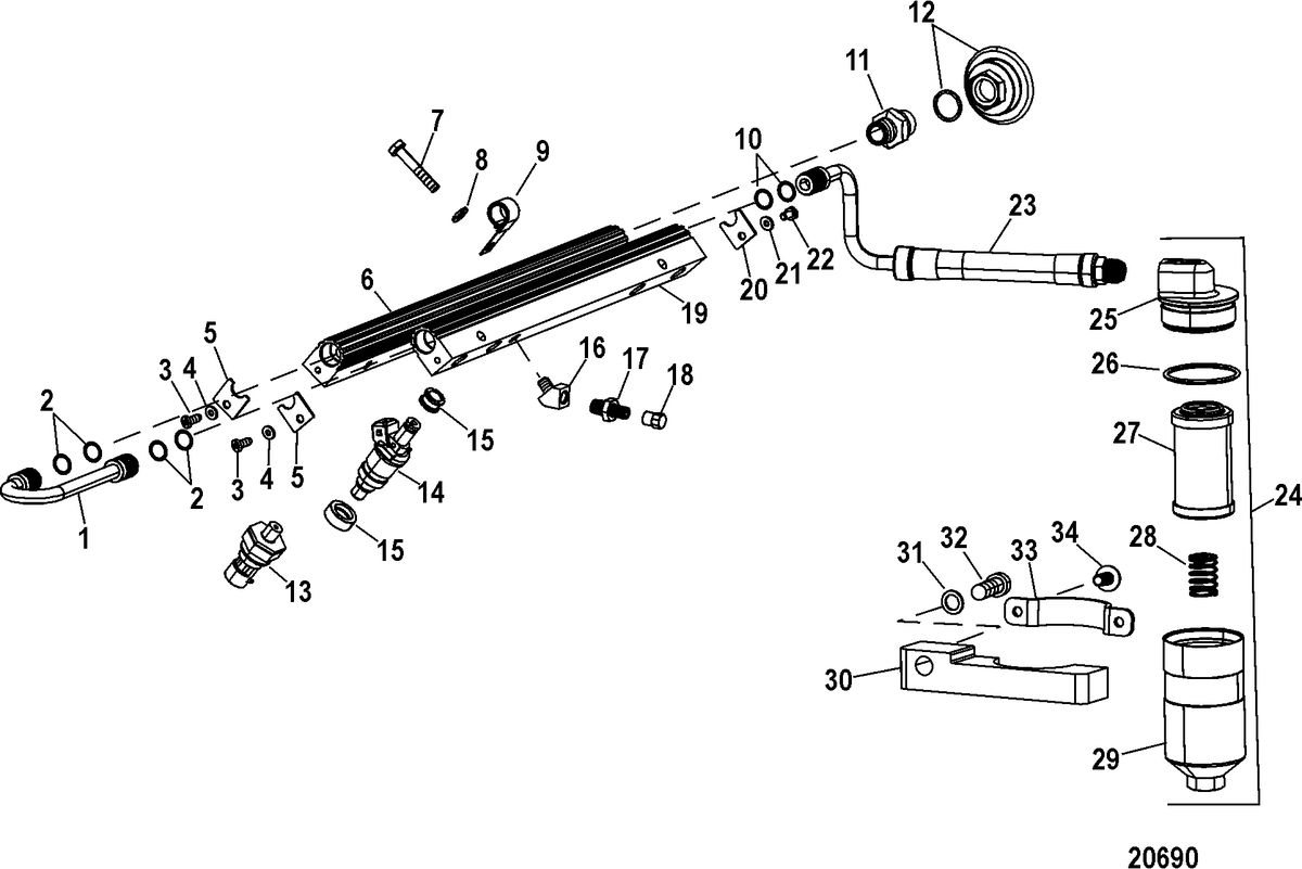 RACE STERNDRIVE 525 EFI Fuel Rails And Injectors